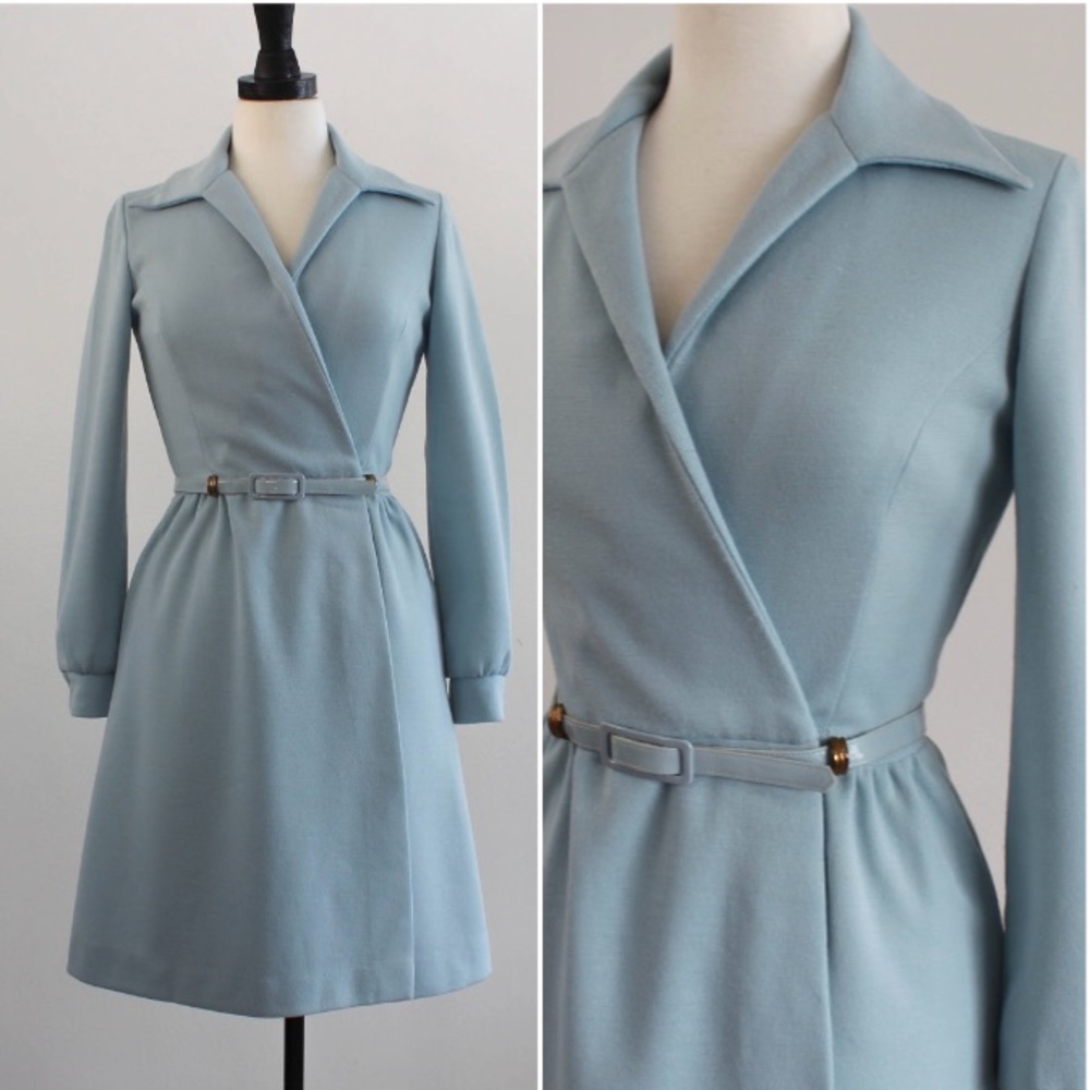 Vintage David Warren 1970's A-Line Knit Mod Coat